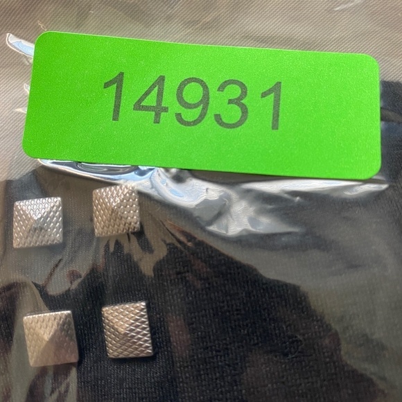 MNG Collection Women's Black Sheer Sleeve Peplum Top Brass Accents Size Small - Picture 16 of 16